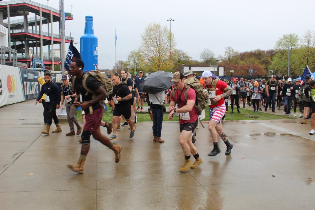 Attendees participate in the Music City Ruck March